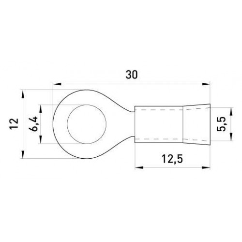 Ізольований наконечник кільцевий 6,4 мм для проводу 2,5-4 мм2 червоний 100 шт (s1036050) E.NEXT