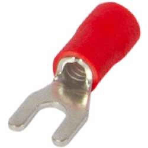 Ізольований наконечник вилковий 3,2 мм провід 0,5-1,5 мм2 червоний 100 шт (s2036001) E.NEXT