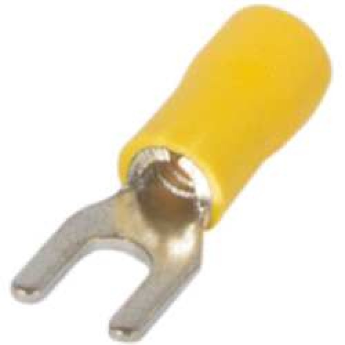 Ізольований наконечник вилковий 3,2 мм провід 0,5-1,5 мм2 жовтий 100 шт (s2036002) E.NEXT