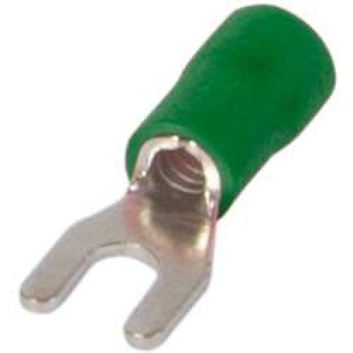 Ізольований наконечник вилковий 3,2 мм провід 0,5-1,5 мм2 зелений 100 шт (s2036005) E.NEXT