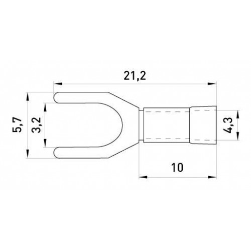 Ізольований наконечник вилковий 3,2 мм провід 0,5-1,5 мм2 сірий 100 шт (s2036006) E.NEXT