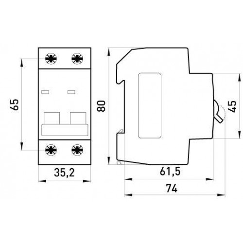 Модульний автоматичний вимикач 2 полюси 6 А характеристика C 6 кА серія PRO (p042015) E.NEXT