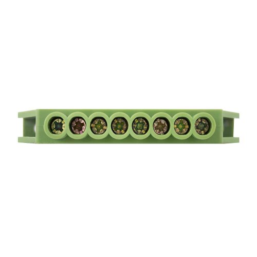 Шина нульова 8 отворів в ізольованому корпусі зелена універсальна (p0650020) E.NEXT