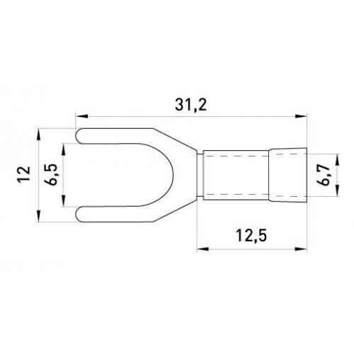 Ізольований наконечник вилковий 6,5 мм провід 4-6 мм2 сірий 100 шт (s2036048) E.NEXT