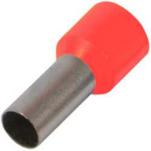Ізольований наконечник втулковий для проводу 0,5 мм2 штир 8 мм червоний 100 шт (s3036001) E.NEXT