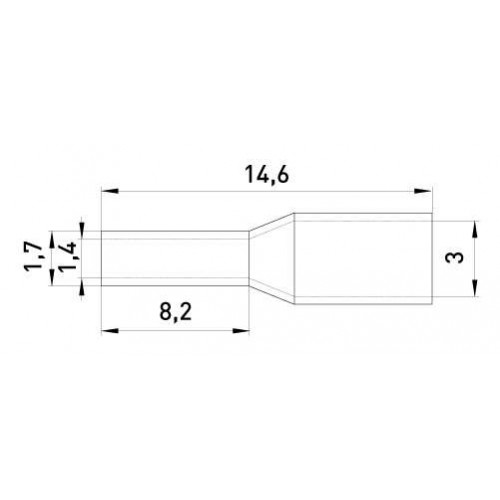 Ізольований наконечник втулковий для проводу 1,0 мм2 штир 8 мм чорний 100 шт (s3036017) E.NEXT