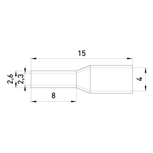 Ізольований наконечник втулковий для проводу 2,5 мм2 штир 8 мм сірий 100 шт (s3036034) E.NEXT
