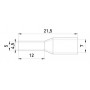 Ізольований наконечник втулковий для проводу 10 мм2 штир 12 мм червоний 100 шт (s3036043) E.NEXT