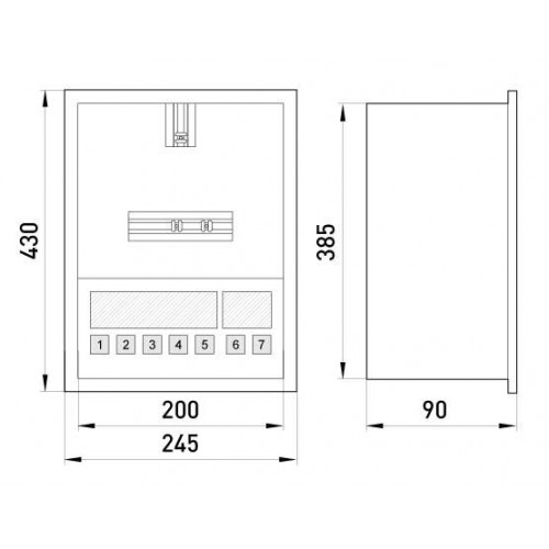 Корпус металевий вбудований з замком під 1-фазний лічильник та 8 модулів ніша 200х385х90 мм IP30. (s0100050) E.NEXT