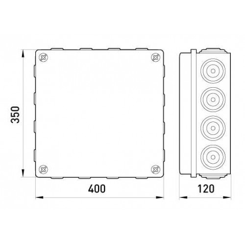 Розподільча коробка ПВХ 400х350х120 мм IP55 (p016011) E.NEXT