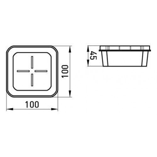 Коробка розподільча пластикова з кришкою 100х100х45 мм цегла/бетон (s027026) E.NEXT