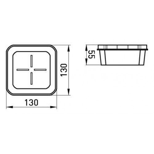 Коробка розподільча пластикова з кришкою 130х130х55 мм цегла/бетон (s027027) E.NEXT