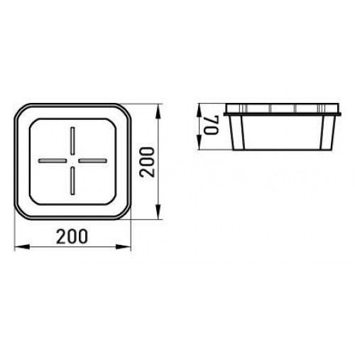 Коробка розподільча пластикова з кришкою 200х200х70 мм цегла/бетон (s027029) E.NEXT