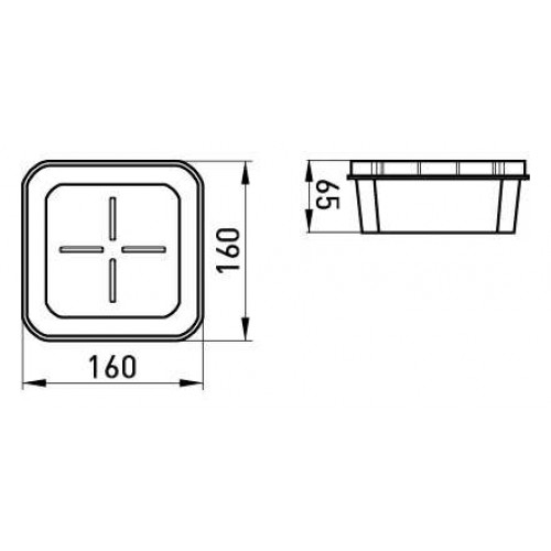 Коробка розподільча пластикова з кришкою 160х160х65 мм гіпсокартон (s027033) E.NEXT