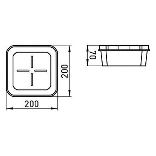 Коробка розподільча пластикова з кришкою 200х200х70 мм гіпсокартон (s027034) E.NEXT