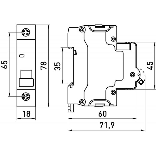 Модульний автоматичний вимикач 1 полюс 1 А характеристика C 6 кА серія STAND (s002101) E.NEXT