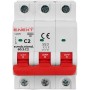 Модульний автоматичний вимикач 3 полюси 2 А характеристика C 6 кА серія STAND (s002125) E.NEXT