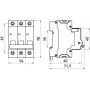 Модульний автоматичний вимикач 3 полюси 16 А характеристика В 6 кА серія STAND (s001126) E.NEXT