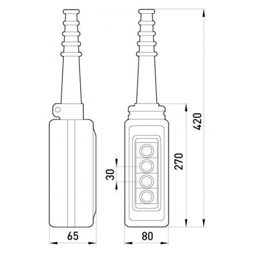 Тельферний пост на 4 кнопки 500 В 10 А IP65 4р (s007008) E.NEXT