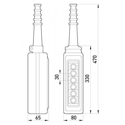 Тельферний пост на 6 кнопок 500 В 10 А IP65 6р (s007012) E.NEXT