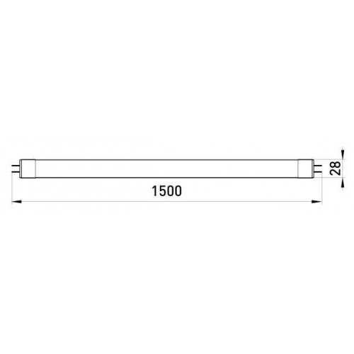 Лампа світлодіодна лінійна T8 пластик патрон G13 довжина 150 см 24 Вт 6500 К серія ECO (l0650511) E.NEXT