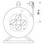 Подовжувач 50 м на котушці з заземлювальними контактами і захисними шторками провід 3х1,5 мм2 (s042097) E.NEXT