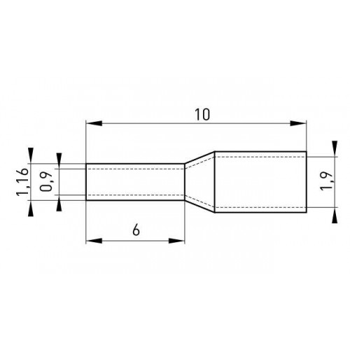 Ізольований наконечник втулковий для проводу 0,25 мм2 штир 6 мм червоний 100 шт (s3036059) E.NEXT