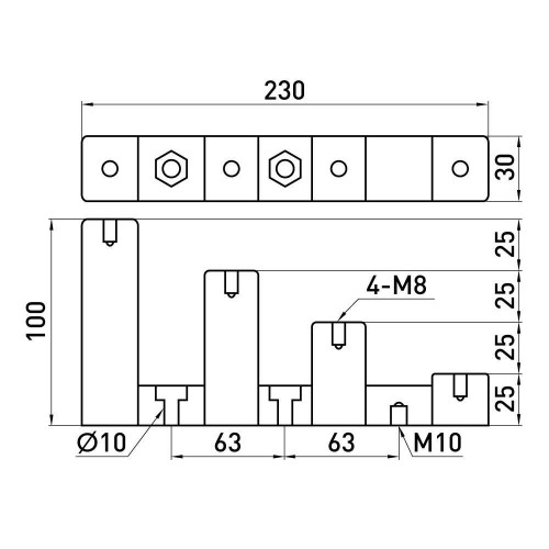 Ізолятор ступінчастий для струмопровідних шин до 700 А (s054104) E.NEXT