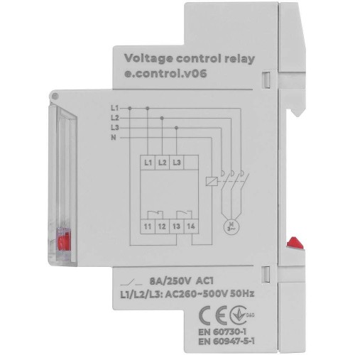 Реле контролю напруги 3-фазне модульне цифрове 8 А 1р+1з (p0690011) E.NEXT