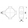 Коробка з'єднувальна трубна 4 вводи 20 мм (s7035005) E.NEXT