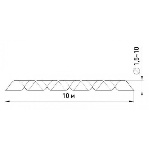 Спіральна обв'язка чорна 3 мм для дроту 1,5-10 мм 10 м (s2038010) E.NEXT