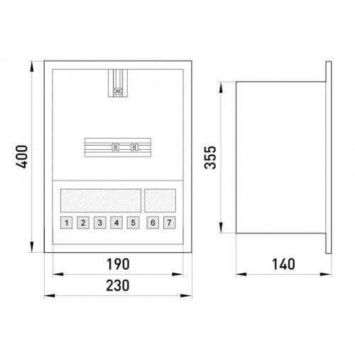 Корпус металевий вбудований з замком під 1-фазний лічильник та 8 модулів ніша 190х355х140 мм IP30 (s0100004) E.NEXT