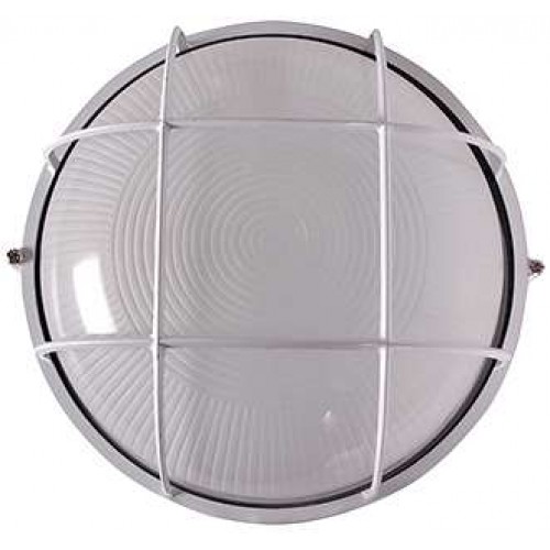 Світильник круглий з решіткою білий Е27 IP54 254х125 мм (l002023) E.NEXT