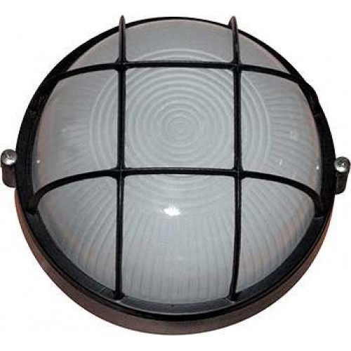 Світильник круглий з решіткою чорний Е27 IP54 254х125 мм (l002024) E.NEXT