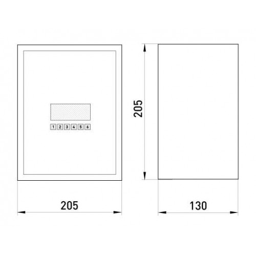 Корпус металевий навісний з замком під 6 модулів 205х205х130 мм IP30 (s0100019) E.NEXT