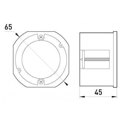 Коробка установча кругла (підрозетник) 65 мм гіпсокартон блочна упор ПВХ (s0270019) E.NEXT