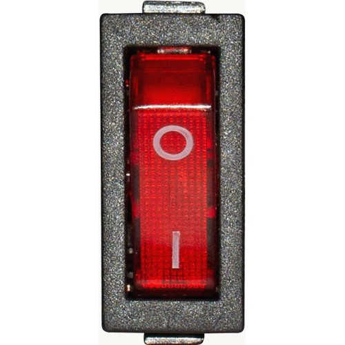 Перемикач клавішний 28х10 мм 3 контакти червоний з підсвіткою 16 А (s2040003) E.NEXT