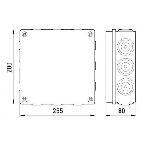 Розподільча коробка ПВХ 255х200х80 мм IP55 (p016006) E.NEXT