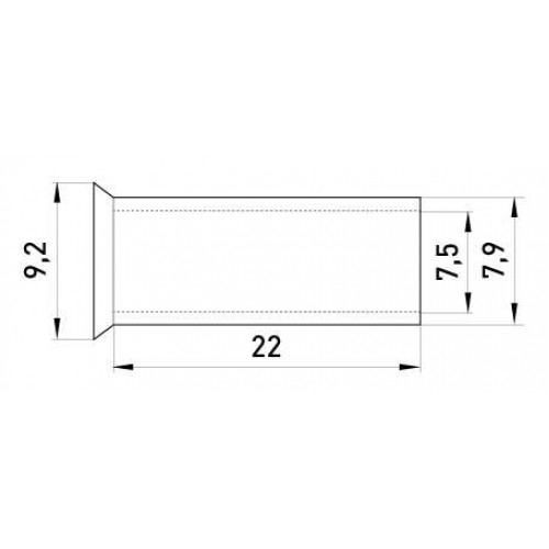 Неізольований наконечник втулковий для обтискання багатожильного проводу 25 мм2 довжина 22 мм 100 шт (s4038017) E.NEXT