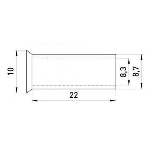 Неізольований наконечник втулковий для обтискання багатожильного проводу 35 мм2 довжина 25 мм 100 шт (s4038019) E.NEXT