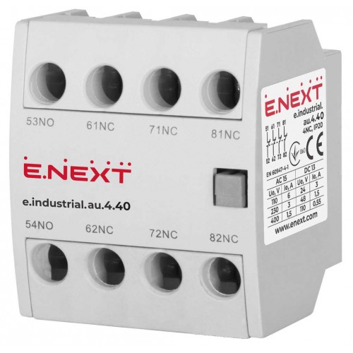 Додатковий контакт 4р для контакторів серії INDUSTRIAL (i0140003) E.NEXT