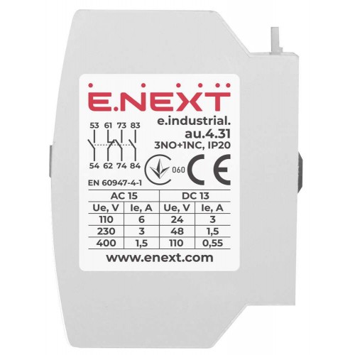 Додатковий контакт 3р+1з для контакторів серії INDUSTRIAL (i0140004) E.NEXT