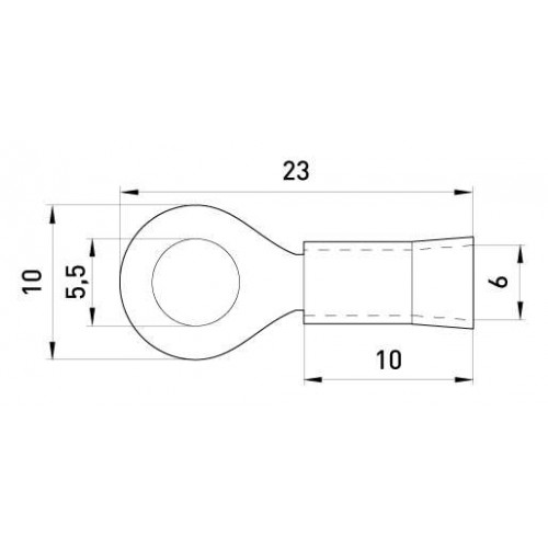 Ізольований наконечник кільцевий 5,5 мм для проводу 0,5-1,5 мм2 червоний 100 шт (s1036057) E.NEXT