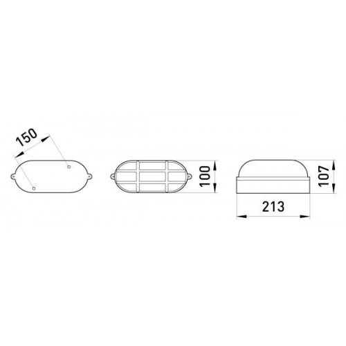 Світильник овальний з решіткою білий Е27 IP54 213х100х107 мм (l002012) E.NEXT