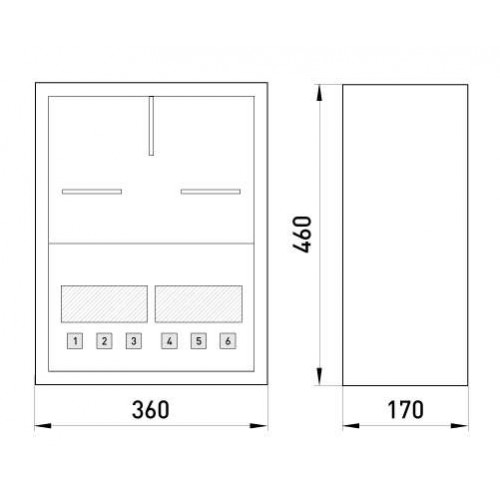 Корпус металевий навісний з замком вуличний під 3-фазний лічильник та 22 модулі 360х460х170 мм IP54 (s0100147) E.NEXT