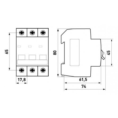 Модульний автоматичний вимикач 3 полюси 16 А характеристика D 6 кА серія PRO (p0710012) E.NEXT
