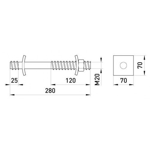 Прохідний болт 280 мм М20 (p033005) E.NEXT