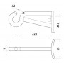 Кутовий гак 220 мм для кріплення на кутових опорах за допомогою прохідного болта М16 (p035001) E.NEXT