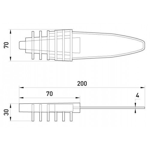 Анкерний ізольований затискач для кріплення СІП з двома жилами 16-35 мм2 з жорсткою скобою (p025003) E.NEXT