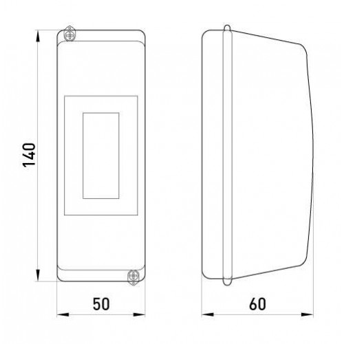 Корпус пластиковий на 2 модулі навісний без дверцят 50х140х60 мм IP40 (CSU1012) E.NEXT
